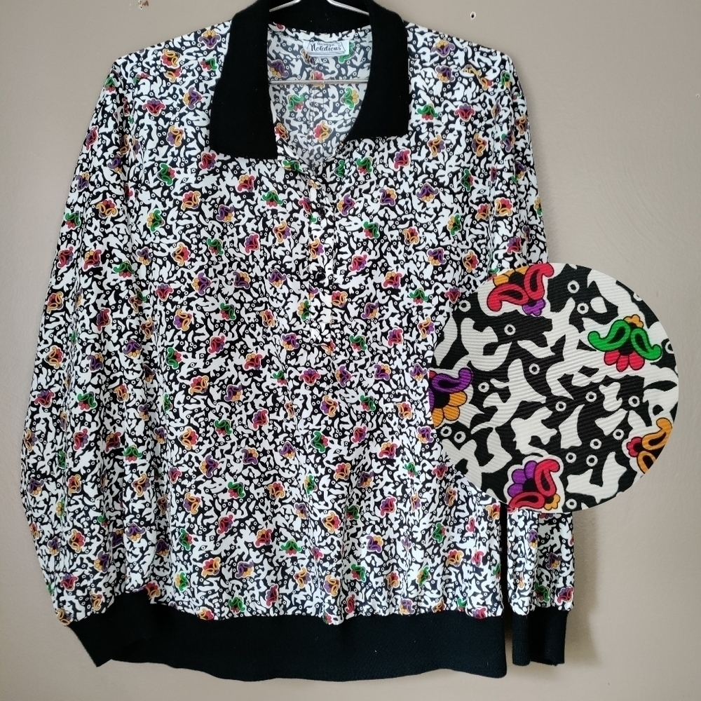 Women Notations Vintage blouse XL
